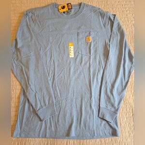 Men's Carhartt Light Blue Long Sleeve TShirt Size Medium Loose